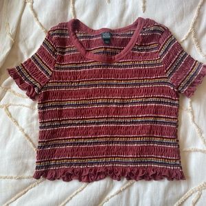 Wild fable crop top- scrunch stripes